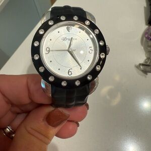 Brighton Silver Dial Smartwatch with Black Band